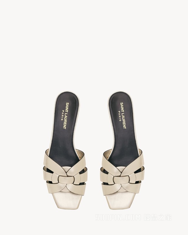 TRIBUTE金属质感皮革穆勒鞋