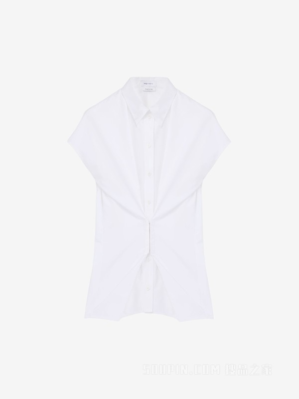 缩褶短袖衬衫