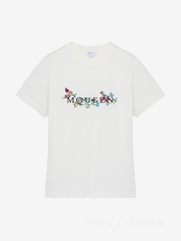 花卉McQueen标志T恤