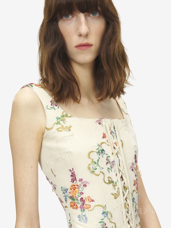 夏日花卉束腰上衣