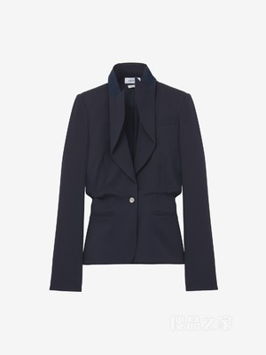 折叠翻领单排扣夹克