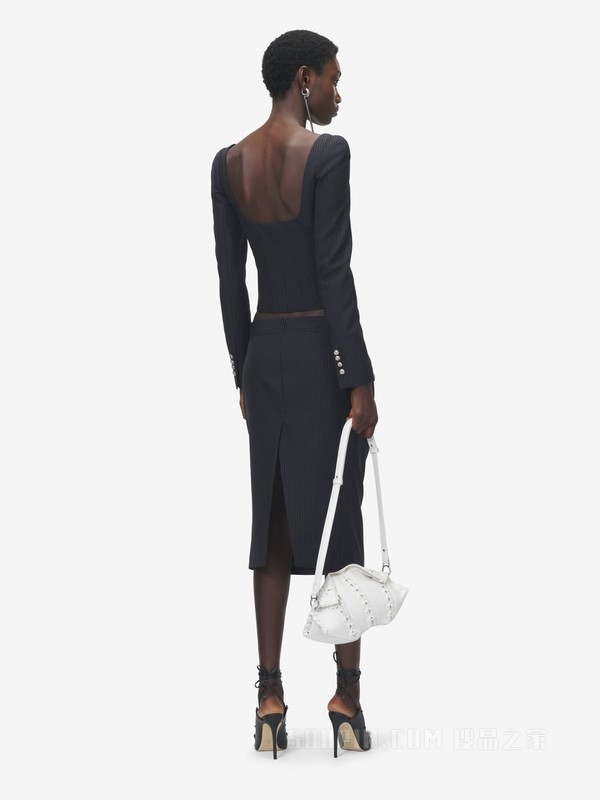 细条纹修身夹克