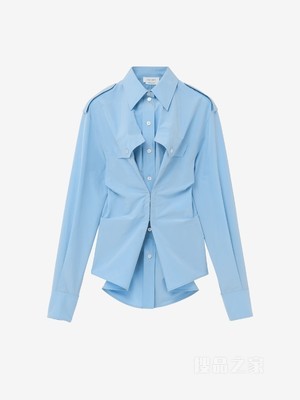 缩褶长袖衬衫