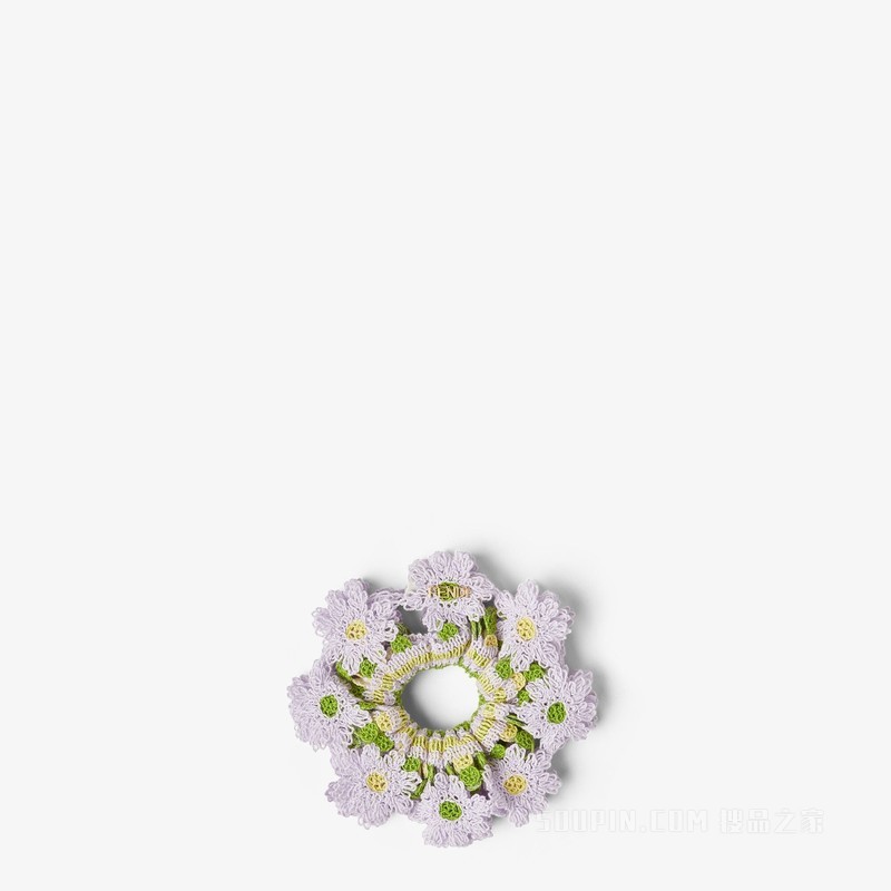 松紧发带 淡紫色钩针编织棉质松紧发带