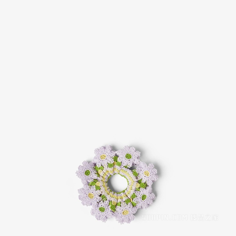 松紧发带 淡紫色钩针编织棉质松紧发带