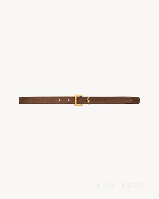 LE CASSANDRE绒面革窄款腰带