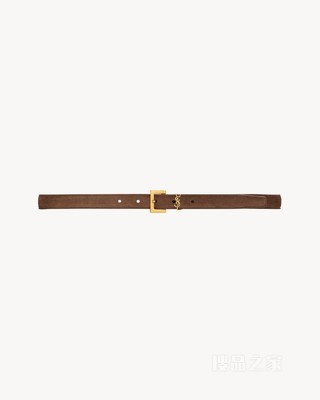 LE CASSANDRE绒面革窄款腰带