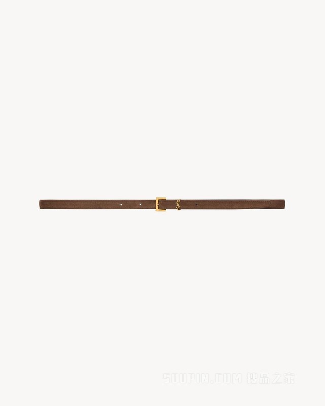 LE CASSANDRE绒面革超窄款腰带