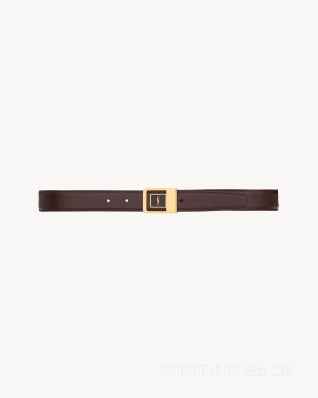 LA 66漆面皮革搭扣腰带