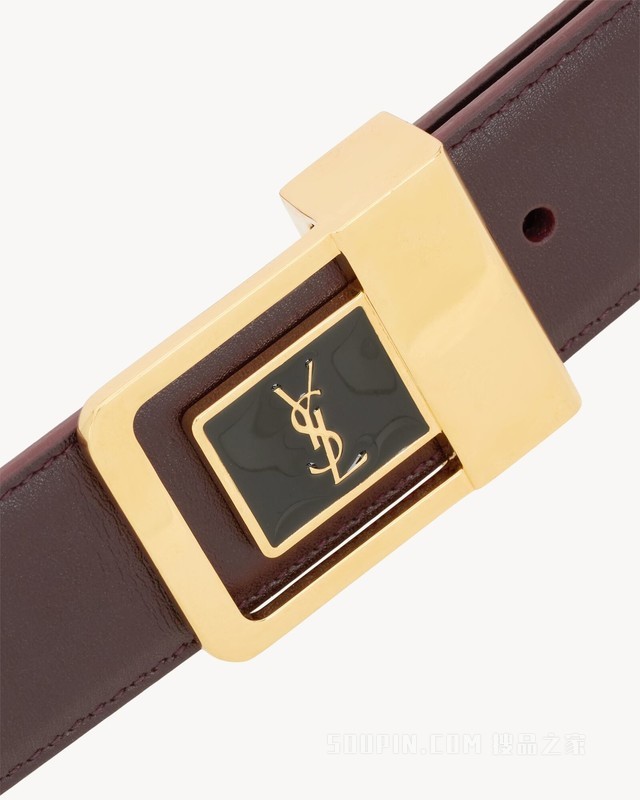 LA 66漆面皮革搭扣腰带