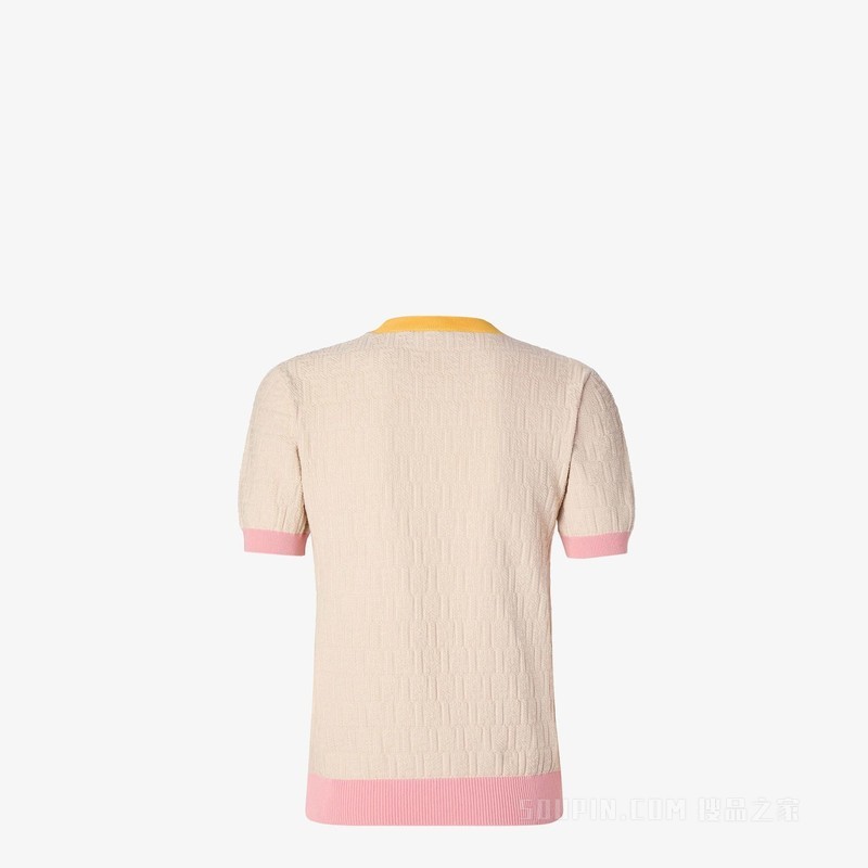 毛衣 浅米色棉质和桑蚕丝毛衣