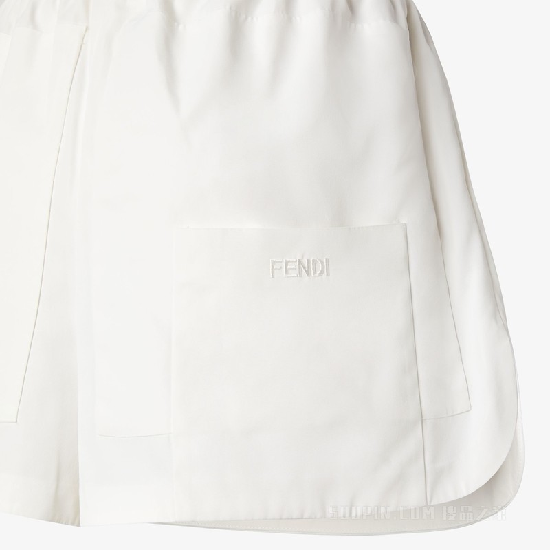 短裤 白色高科技粘胶纤维短裤