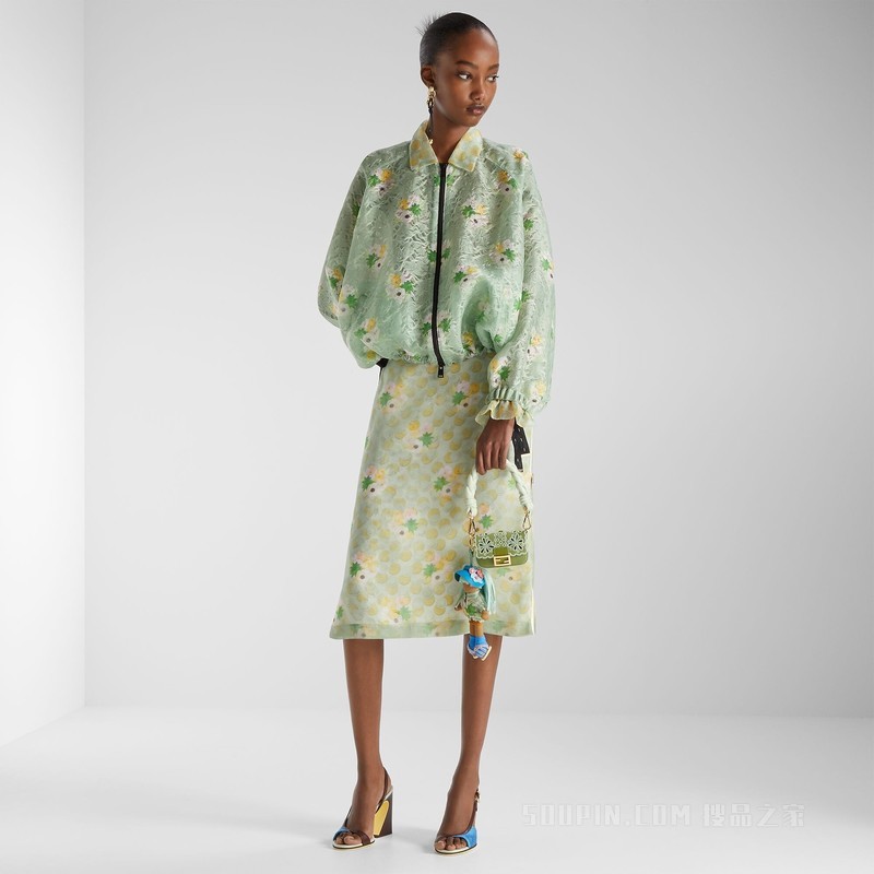 半身裙 浅绿色欧根纱半身裙