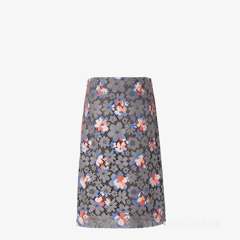 半身裙 印花灰色蕾丝半身裙
