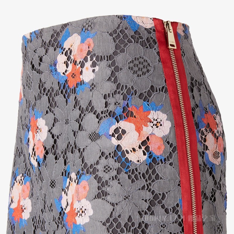 半身裙 印花灰色蕾丝半身裙