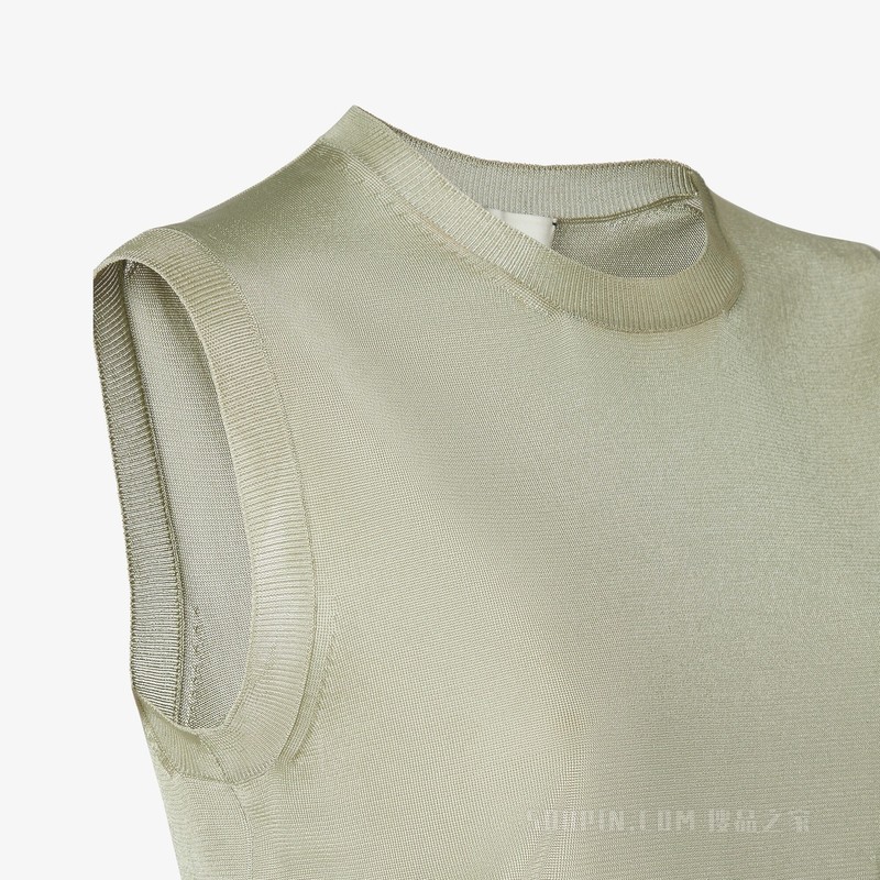 毛衣 浅绿色闪亮粘胶纤维毛衣