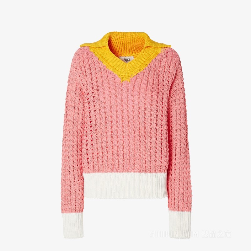 毛衣 粉红色棉质毛衣