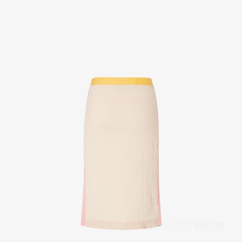 半身裙 浅米色棉质和桑蚕丝半身裙