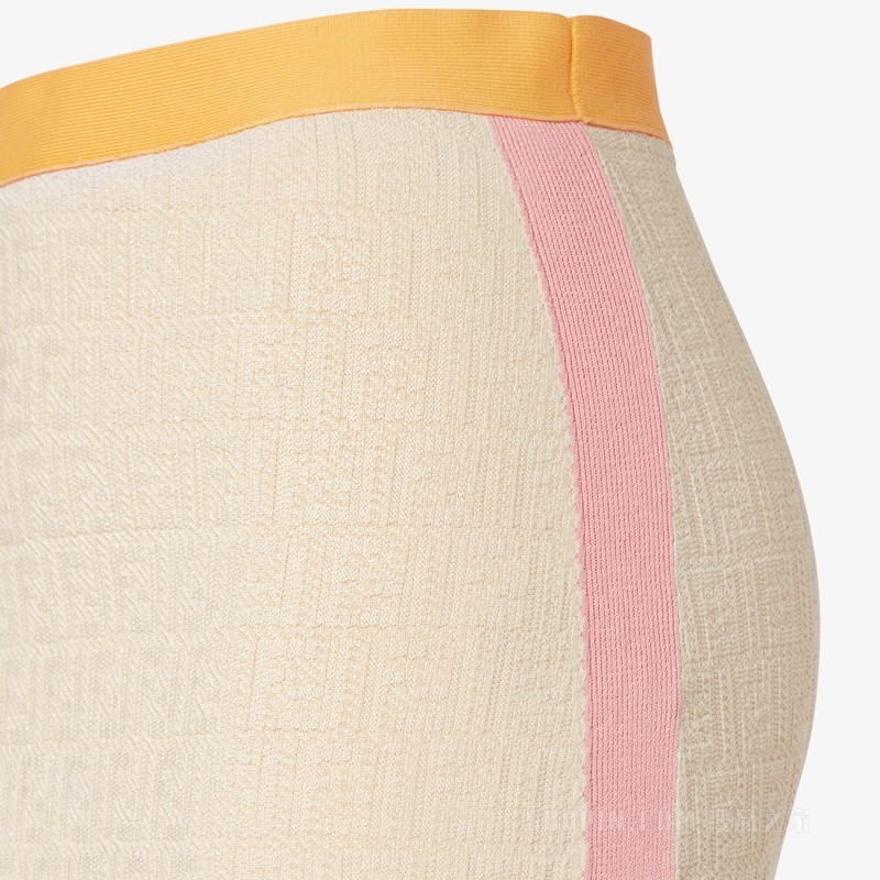 半身裙 浅米色棉质和桑蚕丝半身裙