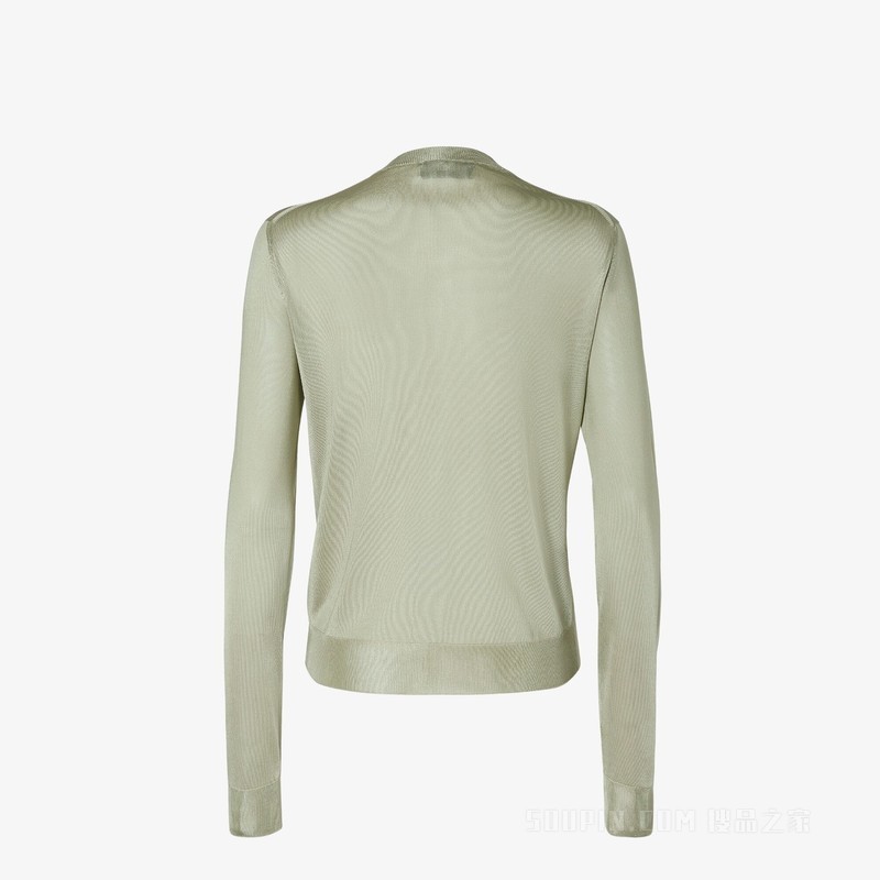 开衫 浅绿色粘胶纤维开衫