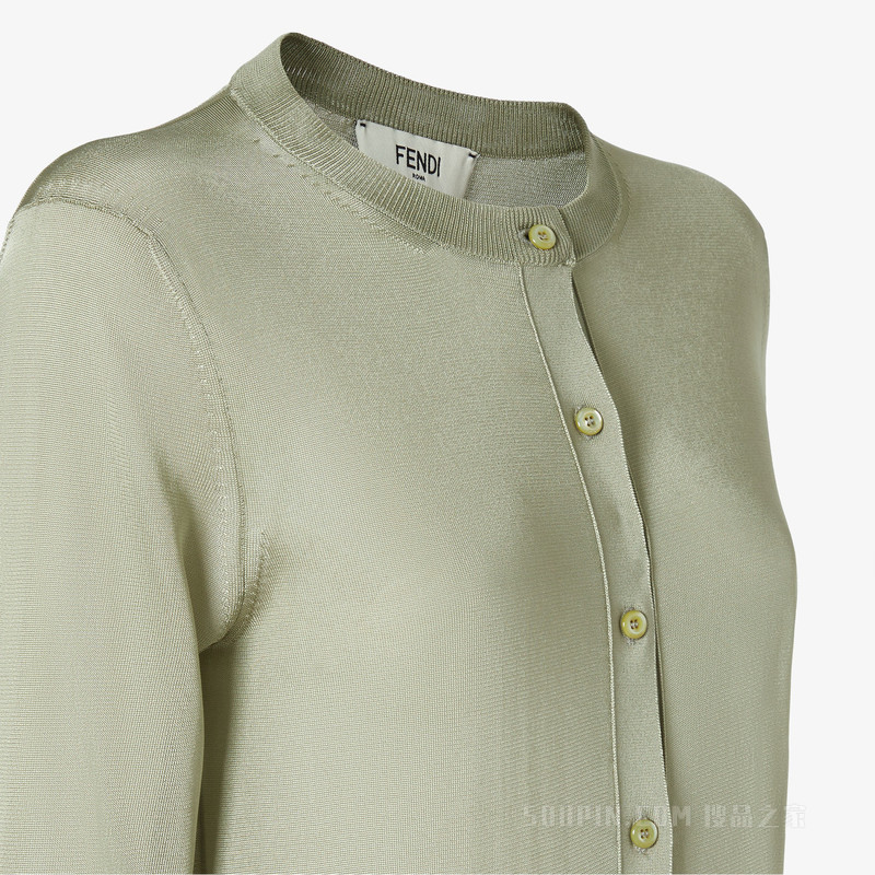 开衫 浅绿色粘胶纤维开衫