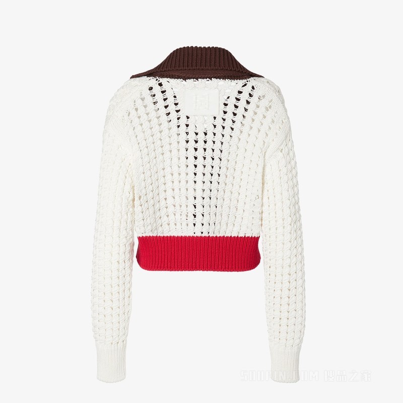 开衫 白色、棕色和红色棉质开衫