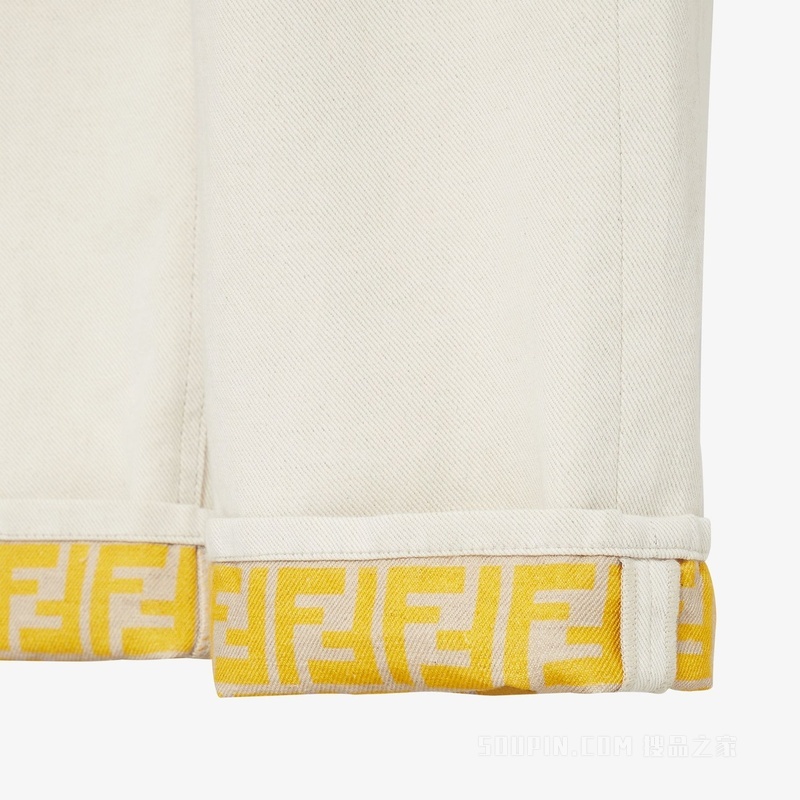 长牛仔裤 米色牛仔裤