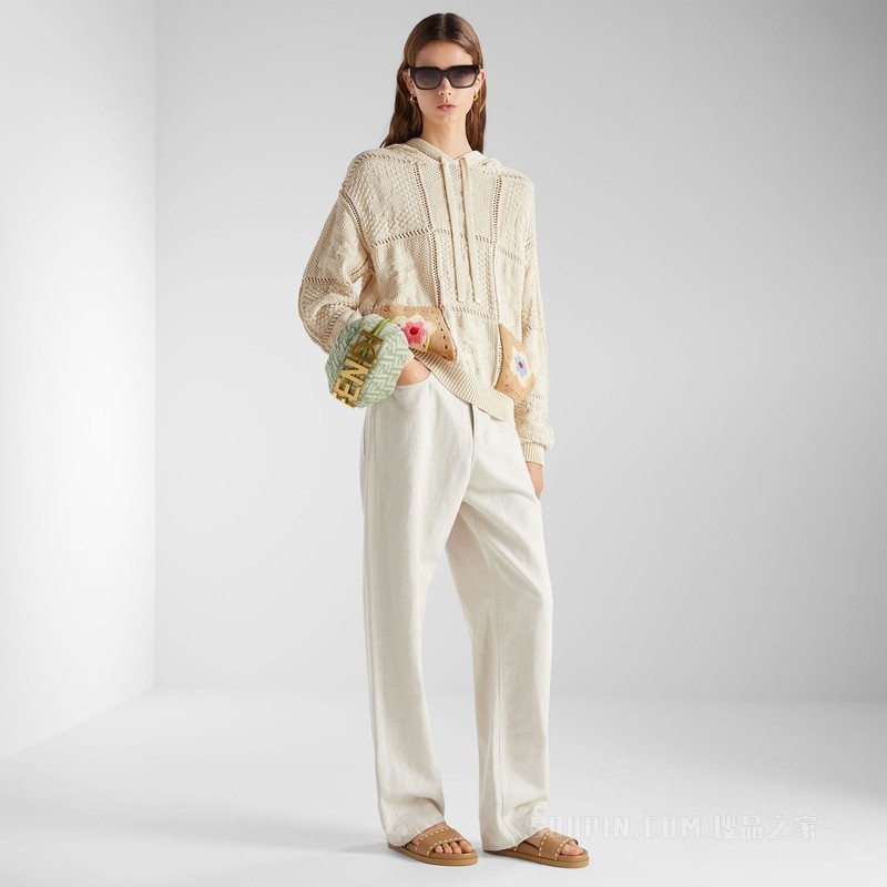 长牛仔裤 米色牛仔裤