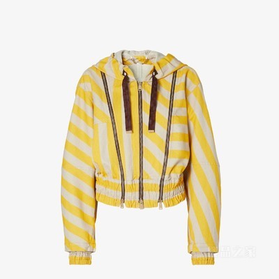 夹克 黄色和米色Pequin牛仔面料夹克