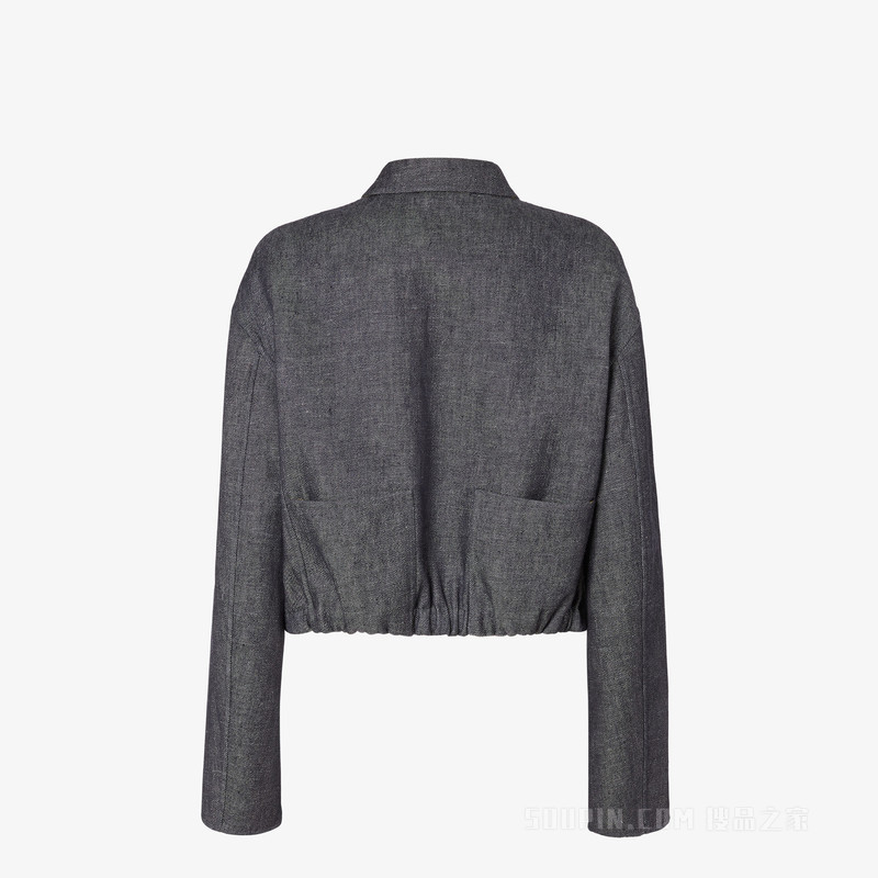 夹克 灰色和黄色双层牛仔面料夹克