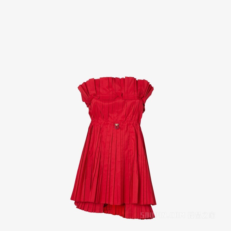 连衣裙 红色罗缎连衣裙