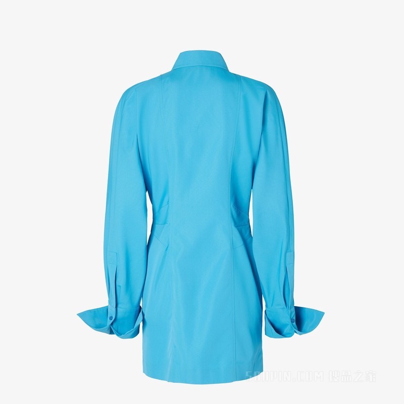 连衣裙 浅蓝色高科技粘胶纤维连衣裙