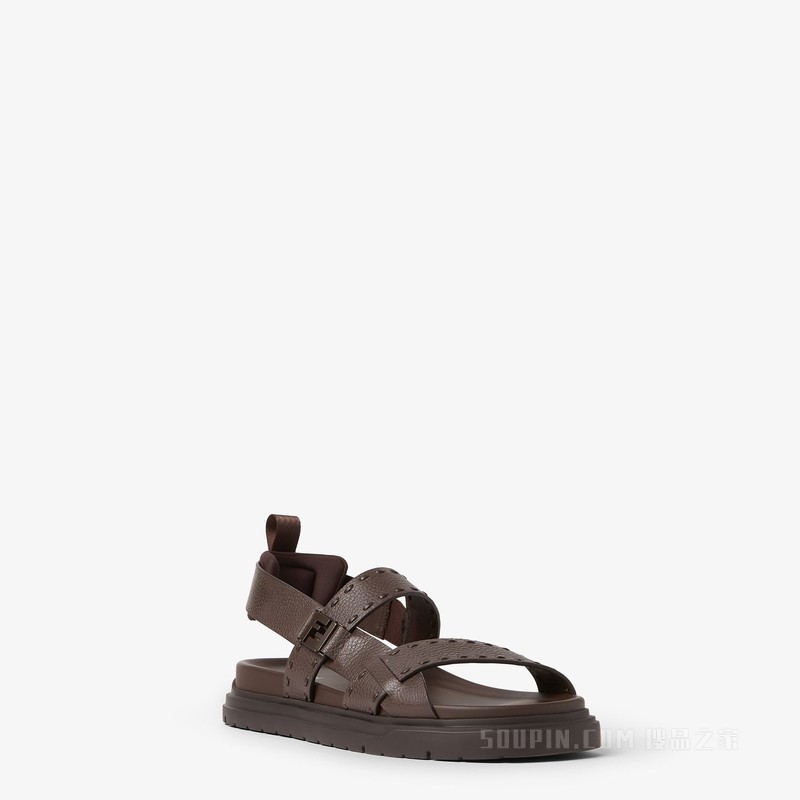 FENDI凉鞋 深棕色Selleria凉鞋