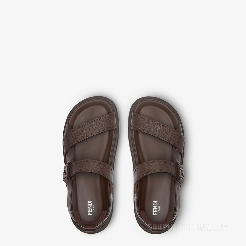 FENDI凉鞋 深棕色Selleria凉鞋
