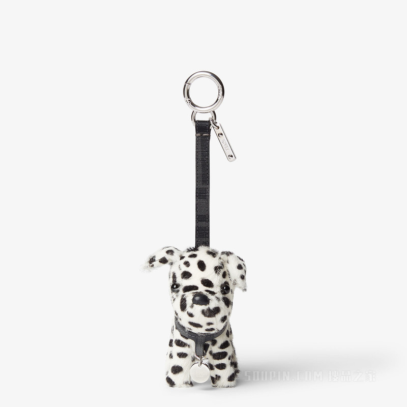 Ito挂饰 黑色和白色小马毛效果皮革挂饰