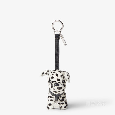 Ito挂饰 黑色和白色小马毛效果皮革挂饰