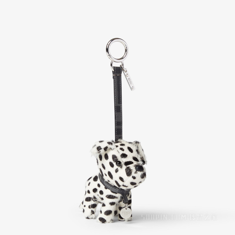 Ito挂饰 黑色和白色小马毛效果皮革挂饰