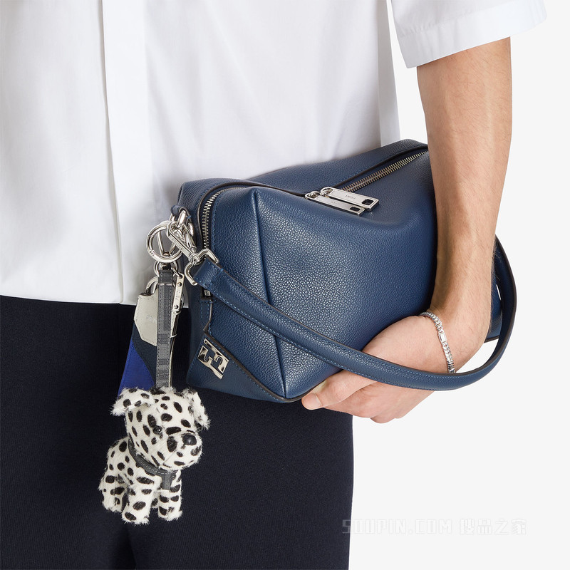 Ito挂饰 黑色和白色小马毛效果皮革挂饰