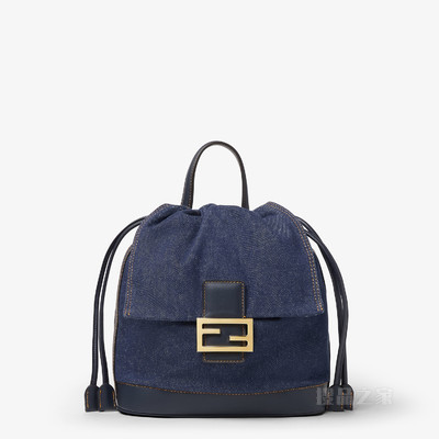 牛仔蓝FF搭扣背包