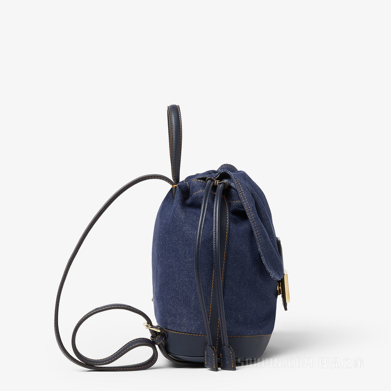 牛仔蓝FF搭扣背包
