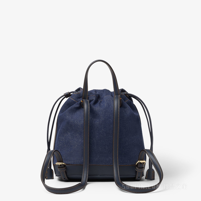 牛仔蓝FF搭扣背包