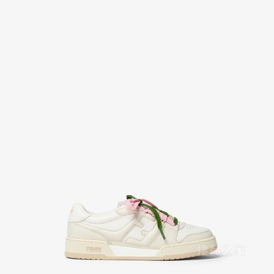 FENDI Match 白色皮革低帮鞋