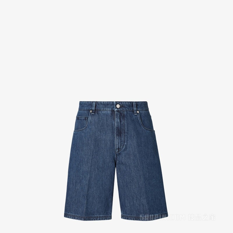 百慕大短裤 蓝色牛仔短裤