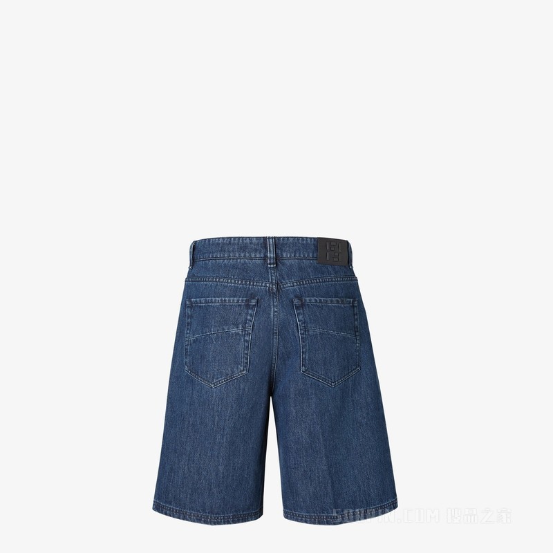 百慕大短裤 蓝色牛仔短裤