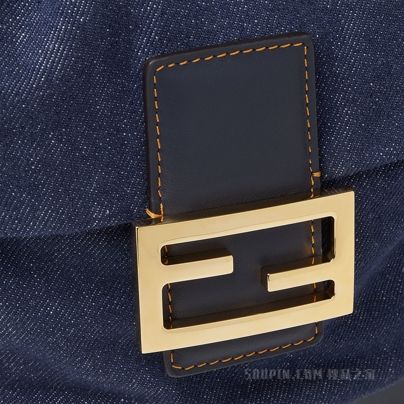 牛仔蓝FF搭扣背包