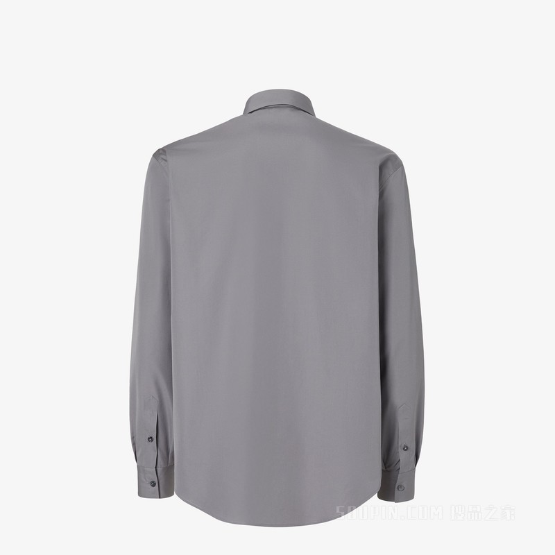 衬衫 灰色府绸衬衫
