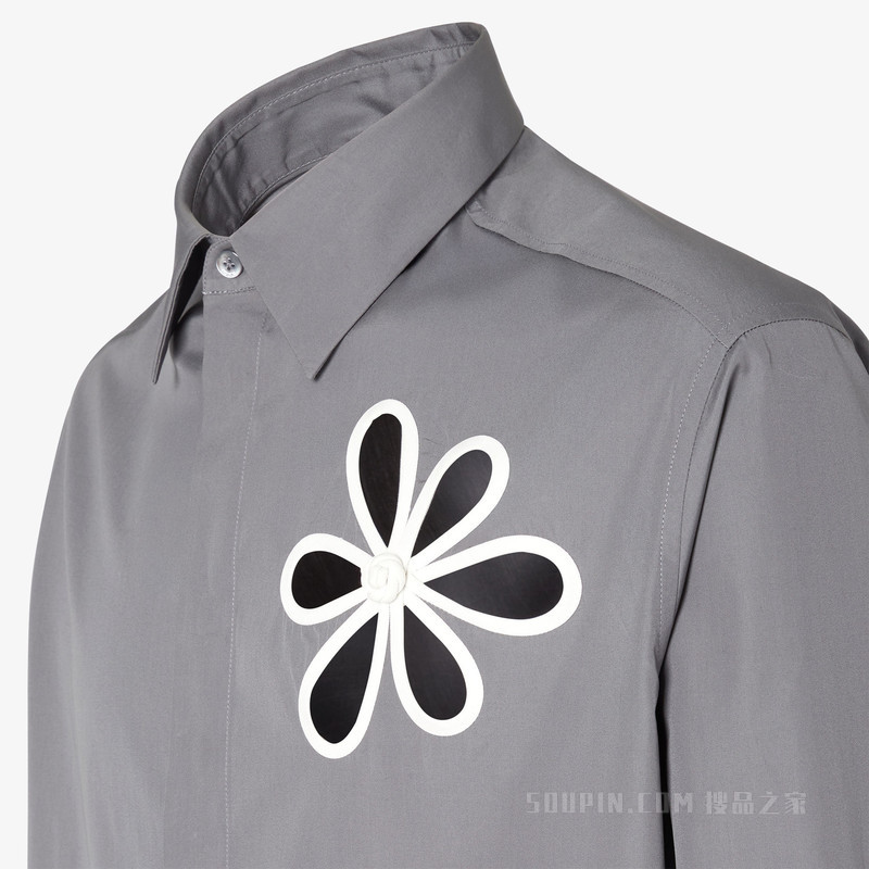 衬衫 灰色府绸衬衫