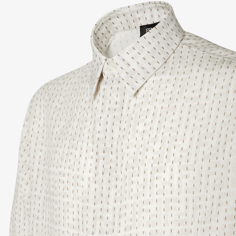 衬衫 米色FF亚麻衬衫