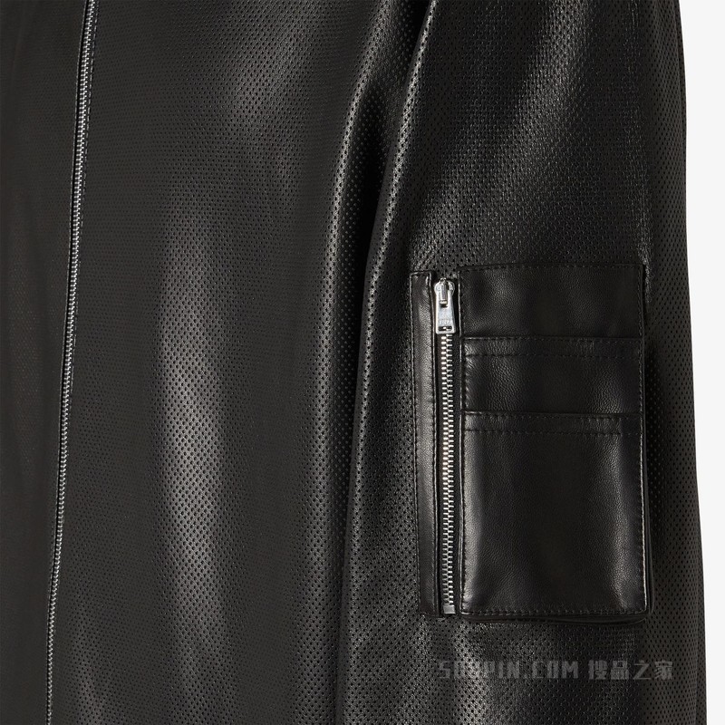 夹克衫 黑色纳帕皮革夹克衫