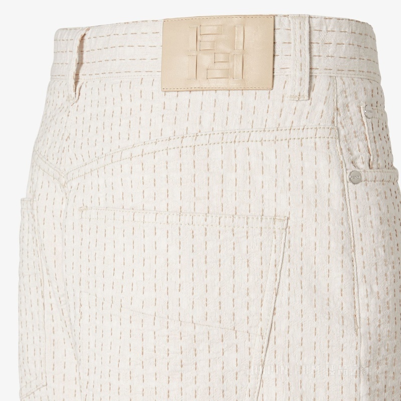 长牛仔裤 白色牛仔裤